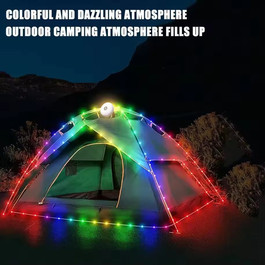 A Multi- function Camping Light is Installed On Camping Tent.