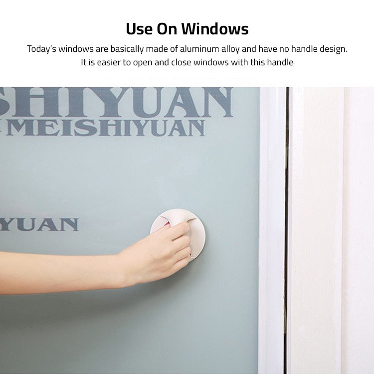 A Person is Opening Window Using  Multi-functional Door Handle.