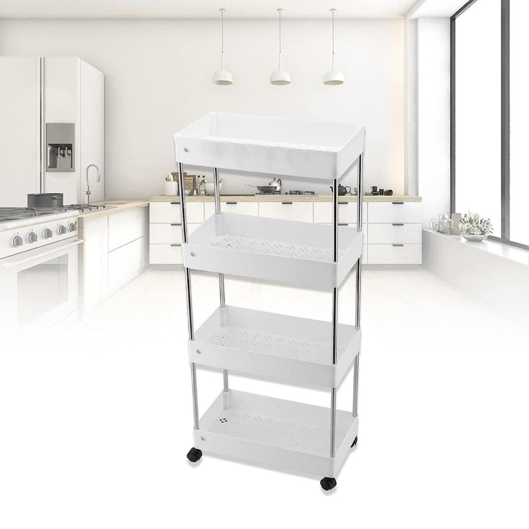 4-Tier Kitchen Shelf Trolley Rack.