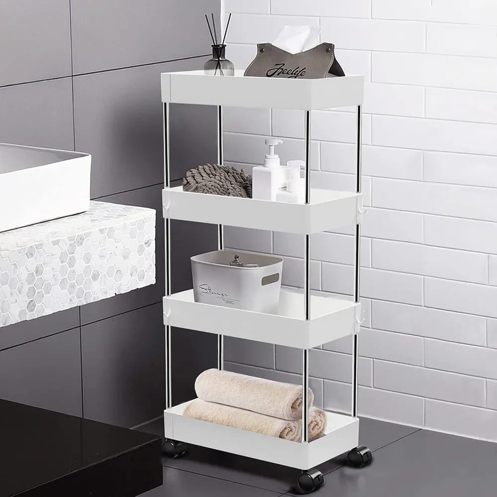 Multi-functional Storage Organizer Cart Placed at Bathroom.