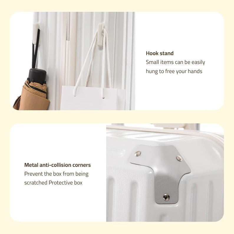 Parts Of Multi-functional Travel Suitcase With USB Charging Ports.