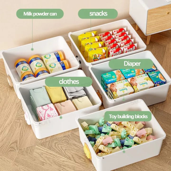 Drawer Of Multi-layer Drawer Type Storage Cabinet Box Filled With Different Items.