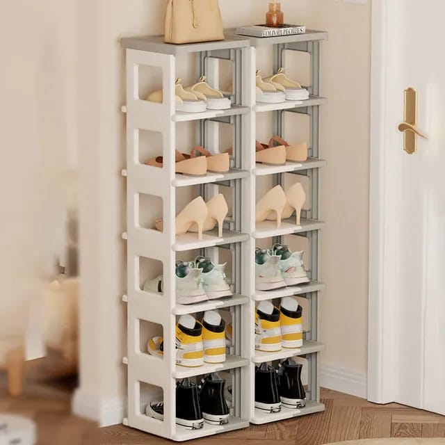 Multi-layer Foldable Shoe Rack Shelf Where Shoes are Arranged in it.