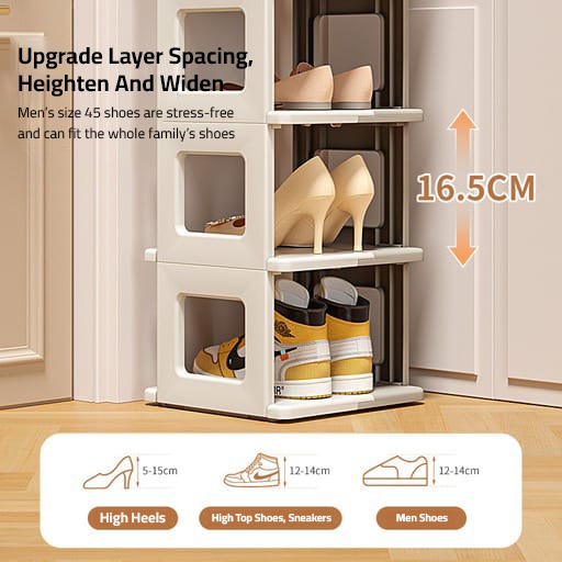 Shoe Are Arranged in a Multi-layer Foldable Shoe Rack Shelf.