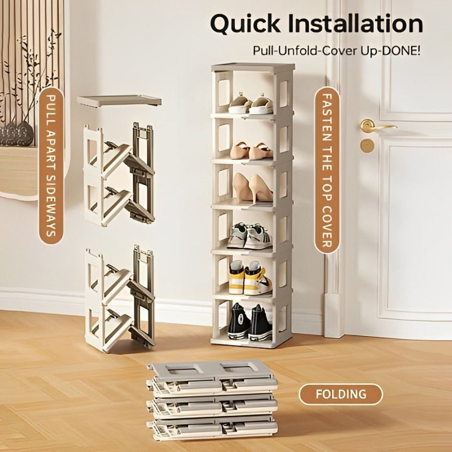 Installation Process of Multi-layer Foldable Shoe Rack Shelf.