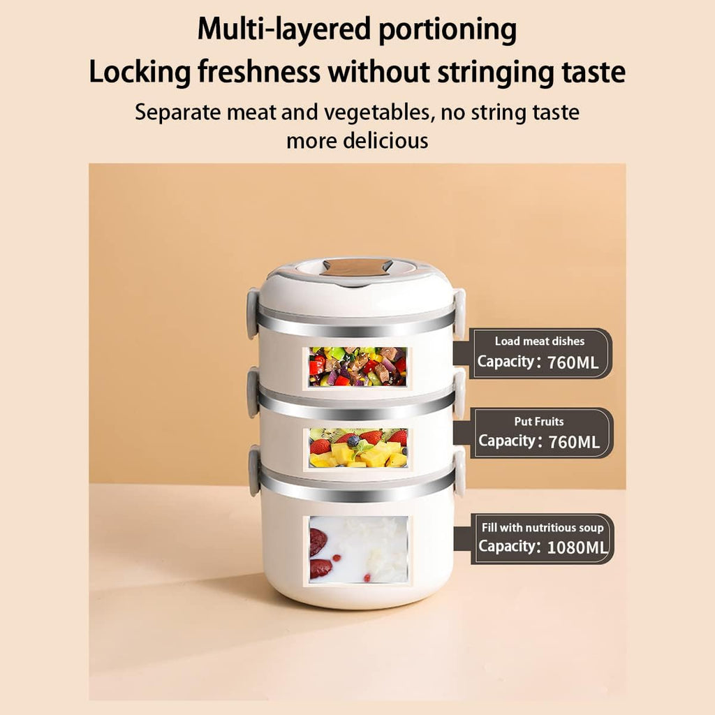 Multi-layer Thermal Insulated Lunch Box, Food Storage Container, Stackable Lunch Bucket Multi-layer Thermal Insulated Lunch Box, Food Storage Container, Stackable Lunch Bucket