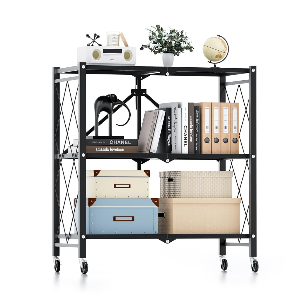 Multi-tier Storage Shelves – Folding Wooden Organizer Rack for Home & Office Multi-tier Storage Shelves – Folding Wooden Organizer Rack for Home & Office