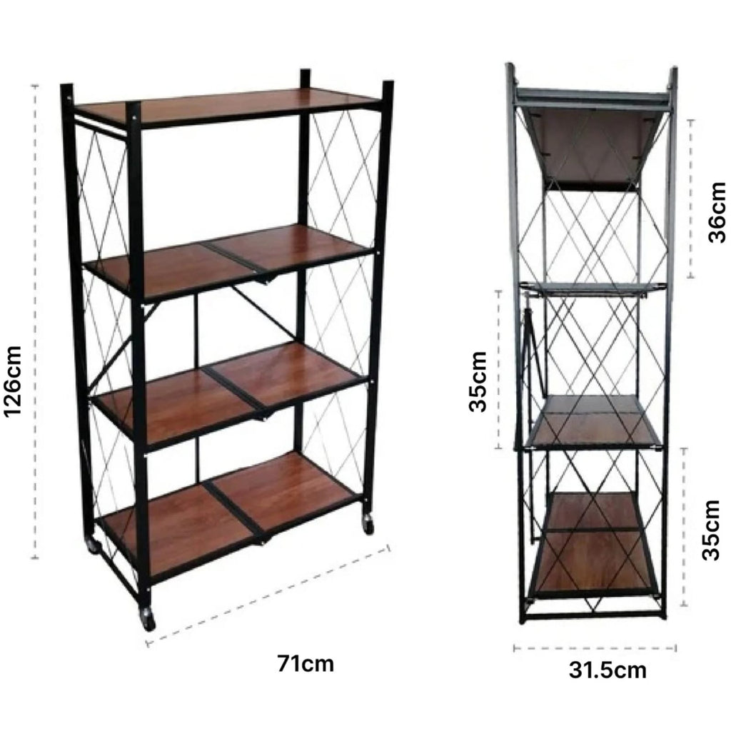 Multi-tier Storage Shelves – Folding Wooden Organizer Rack for Home & Office Multi-tier Storage Shelves – Folding Wooden Organizer Rack for Home & Office