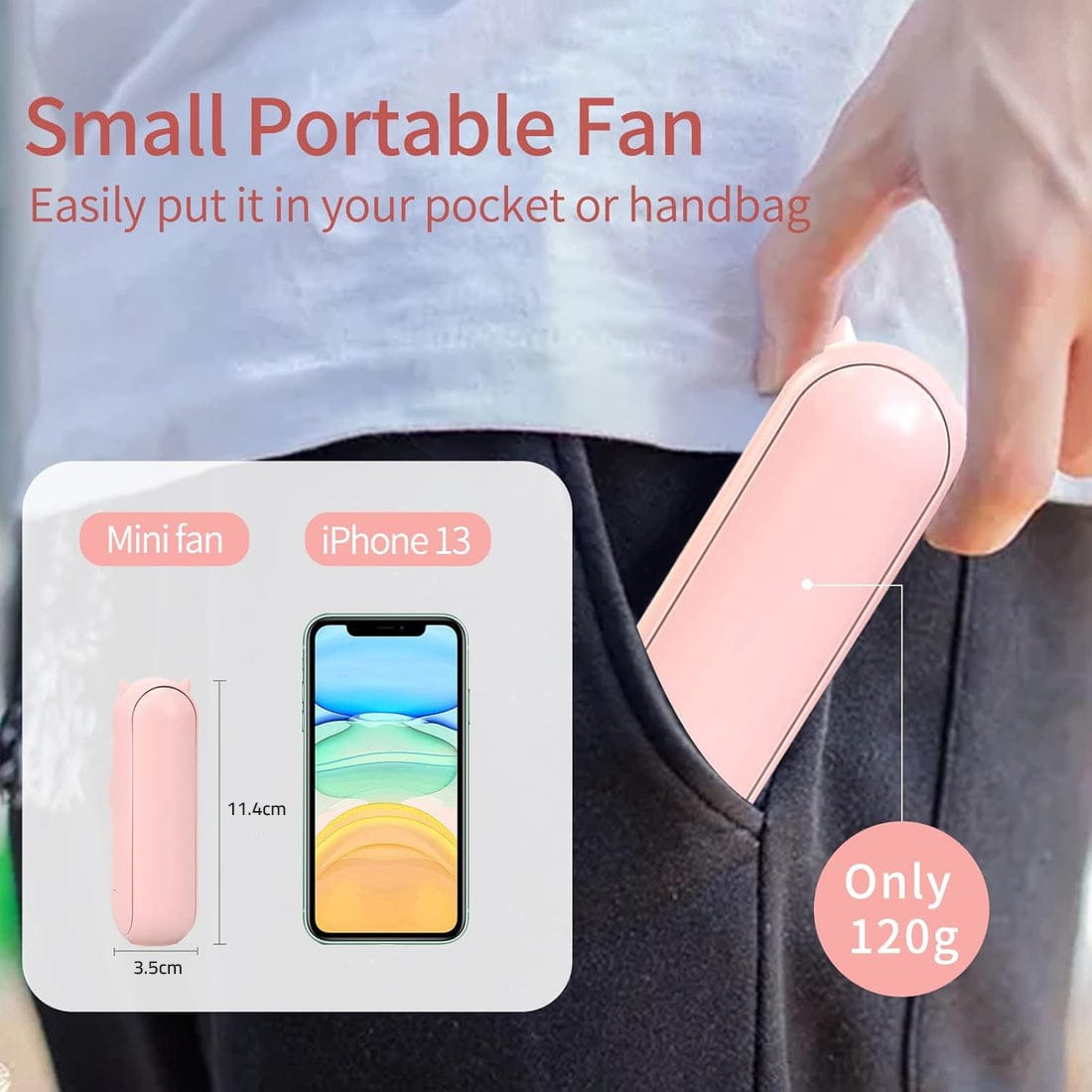 Multifunction Folding Mini Fan, USB Handheld Pocket Fan