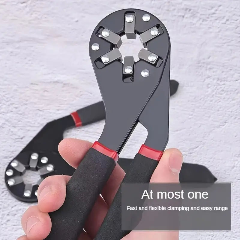 Someone is holding the 6 Inches Universal Magic Wrench, a multifunctional bionic adjustable hexagon spanner
