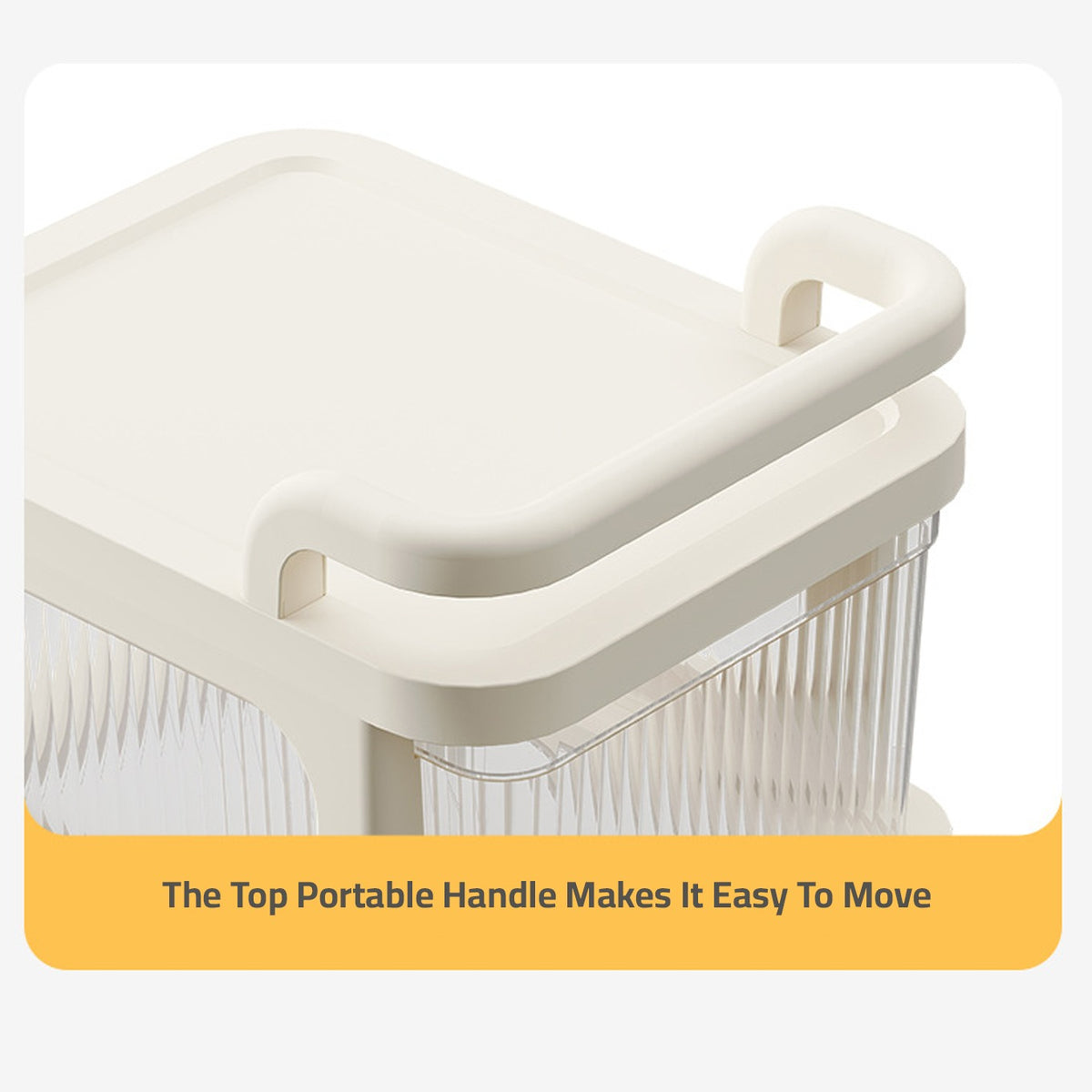 Handle Portion Of Multifunctional Storage Trolley Rack.