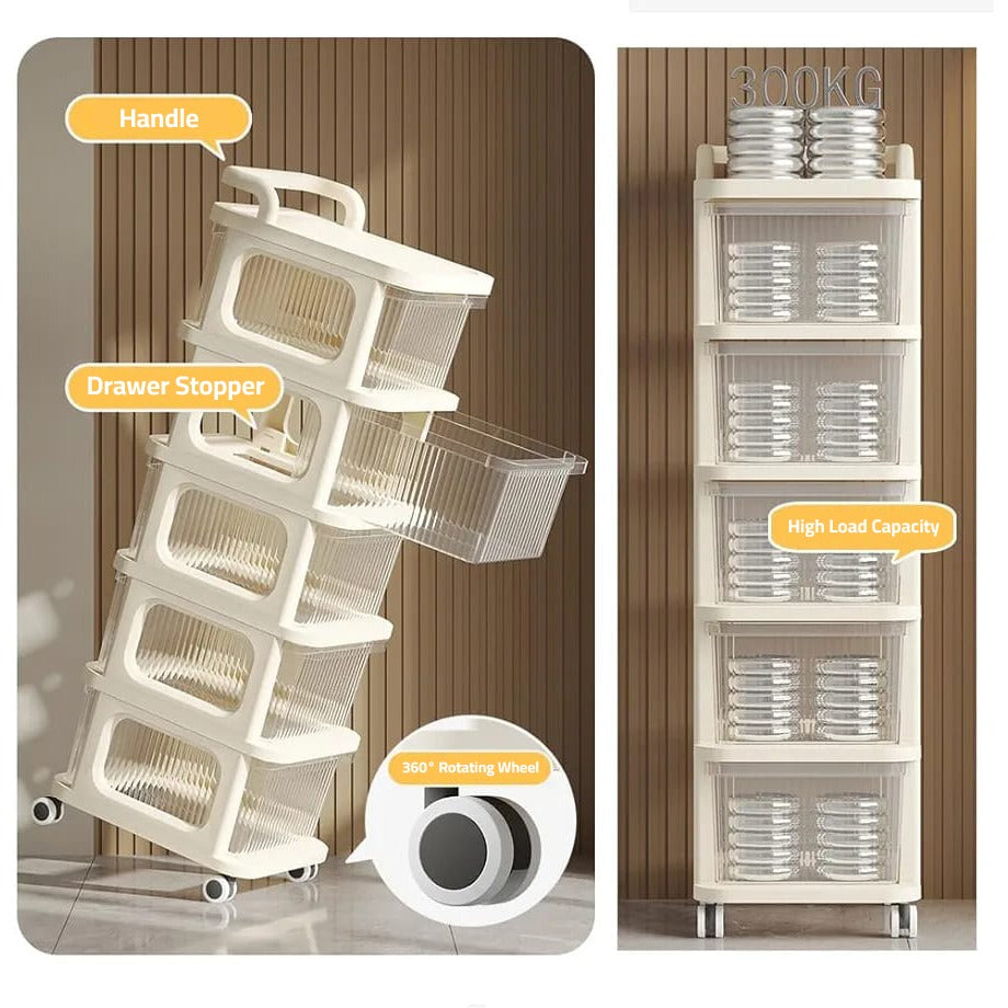 Multifunctional Storage Trolley Rack.