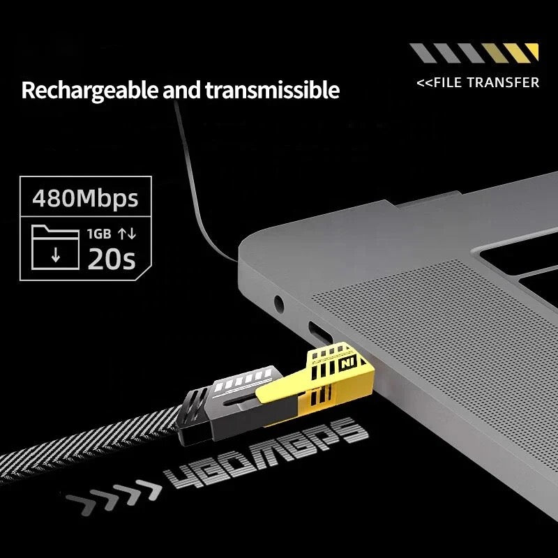 4-in-1 Multipurpose USB Data Cable is Connected to Laptop.