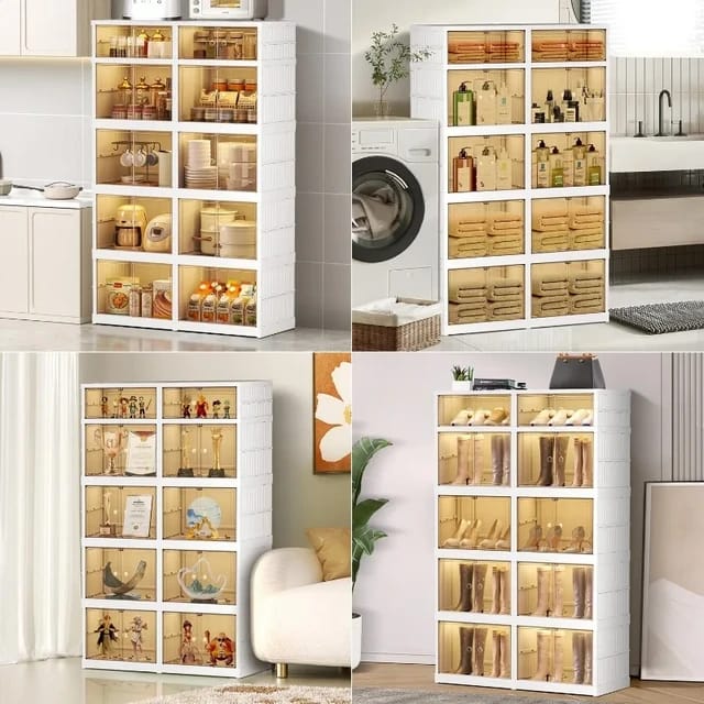 Multi-purpose Large Stackable Organizer For Home, Foldable Storage Kit