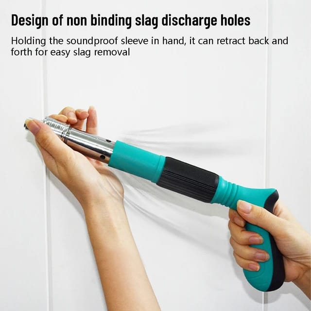 Nail Gun Riveting Tool with a design featuring non-binding slag discharge holes