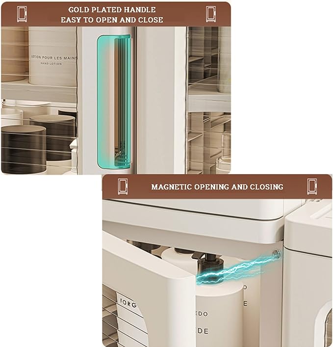 Close-up view of Narrow Tall Floor Storage Cabinet