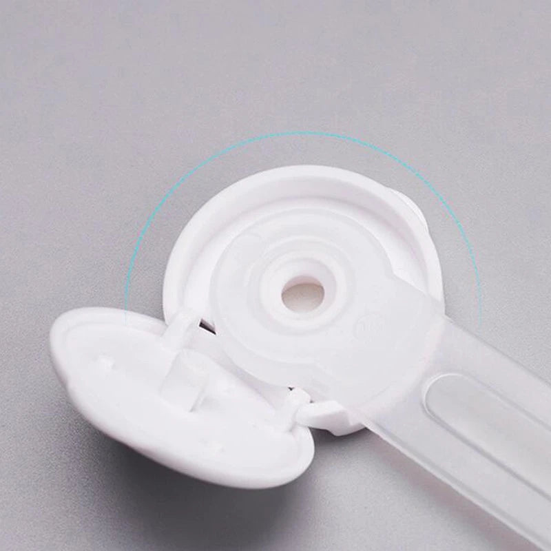 close up view of Child Safety Lock Latch Clip placed on the door