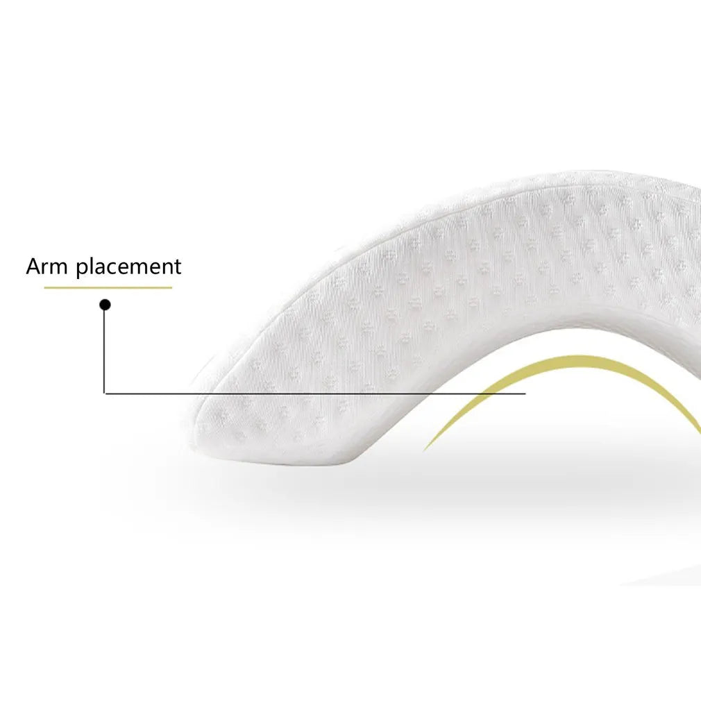 Close-up view of U-Shaped Curved Memory Foam Sleeping Neck Cervical Pillow