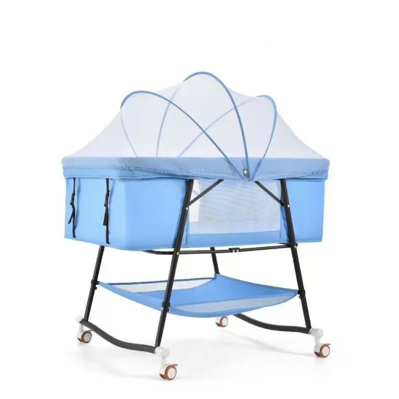 Newborn Baby Cradle in Blue Color.