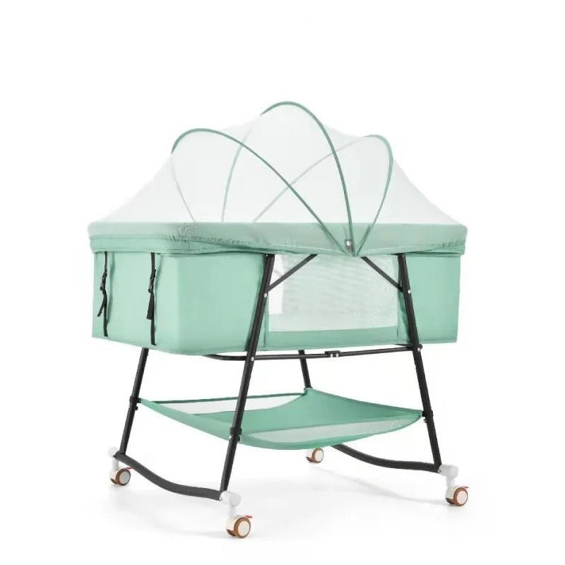 Newborn Baby Cradle in Green Color.