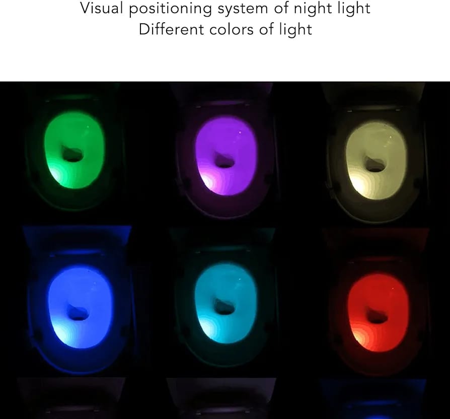 Motion Activated LED Toilet Night Light With Different Colors.