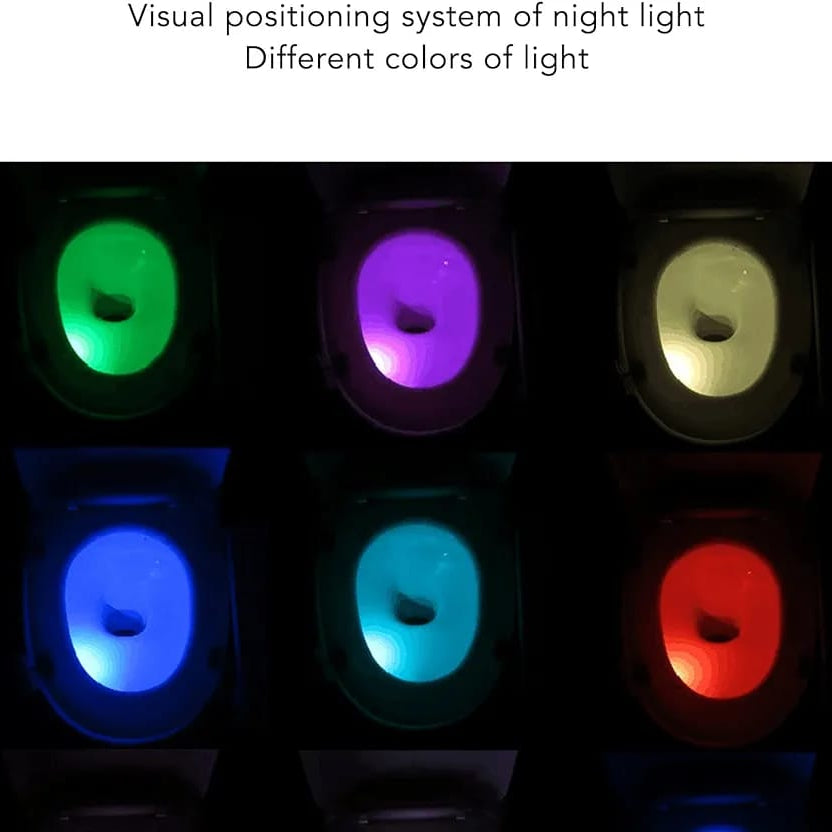 Hanging Toilet Night Lamp, Motion Activated LED Bathroom Night Light with 16 Colors Hanging Toilet Night Lamp, Motion Activated LED Bathroom Night Light with 16 Colors