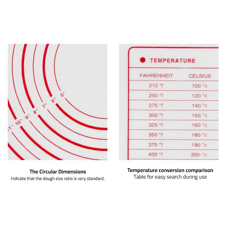 Non-Slip Baking Mat With Measurements.