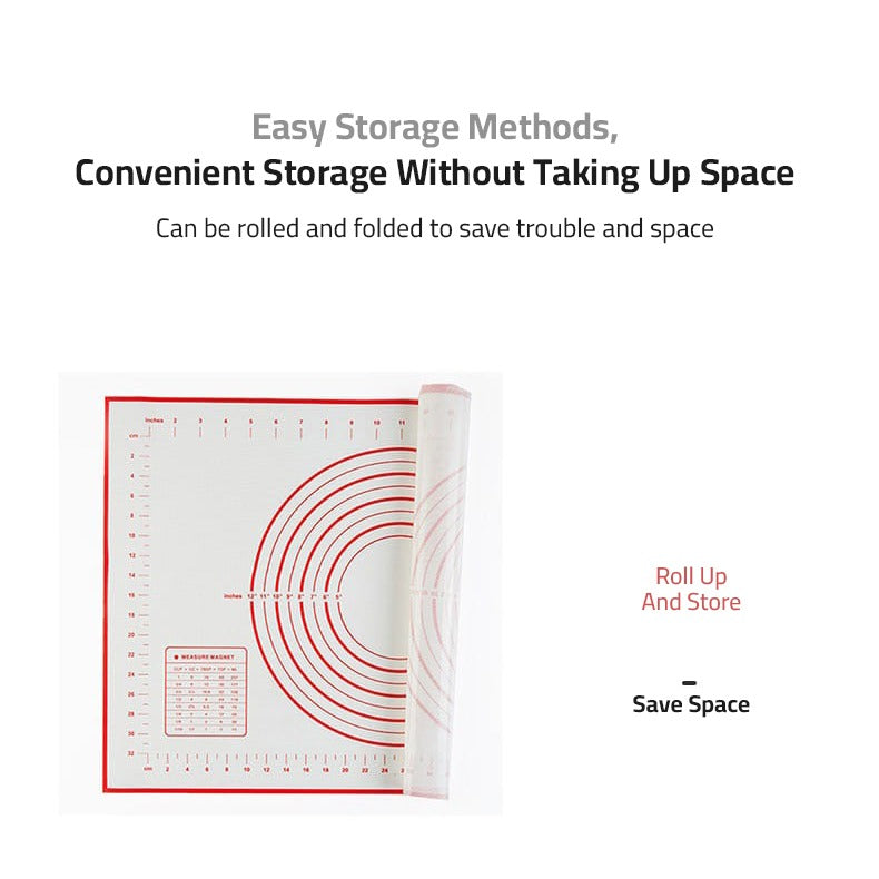 Folded Non-Slip Baking Mat With Measurements.