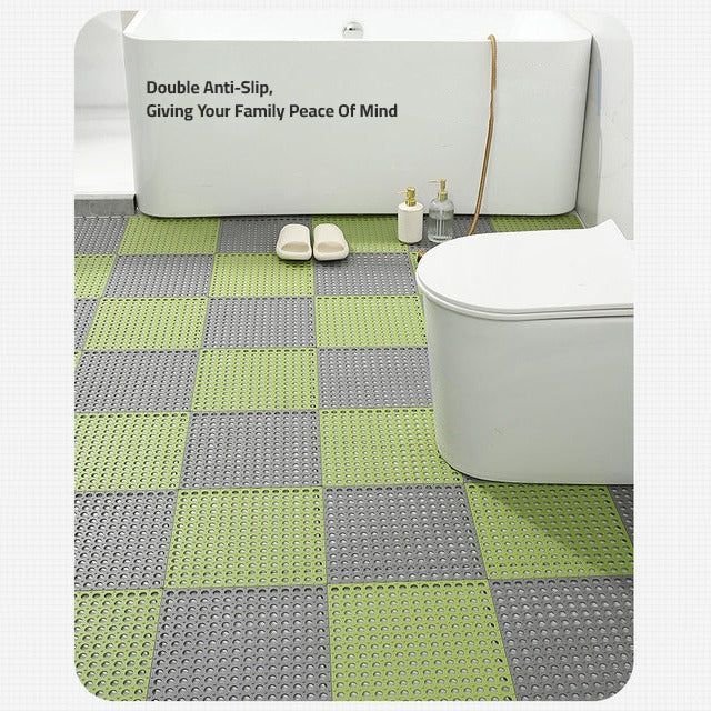 A Bathroom Floor is Protected with a Non-Slip Bathroom Shower Mat.