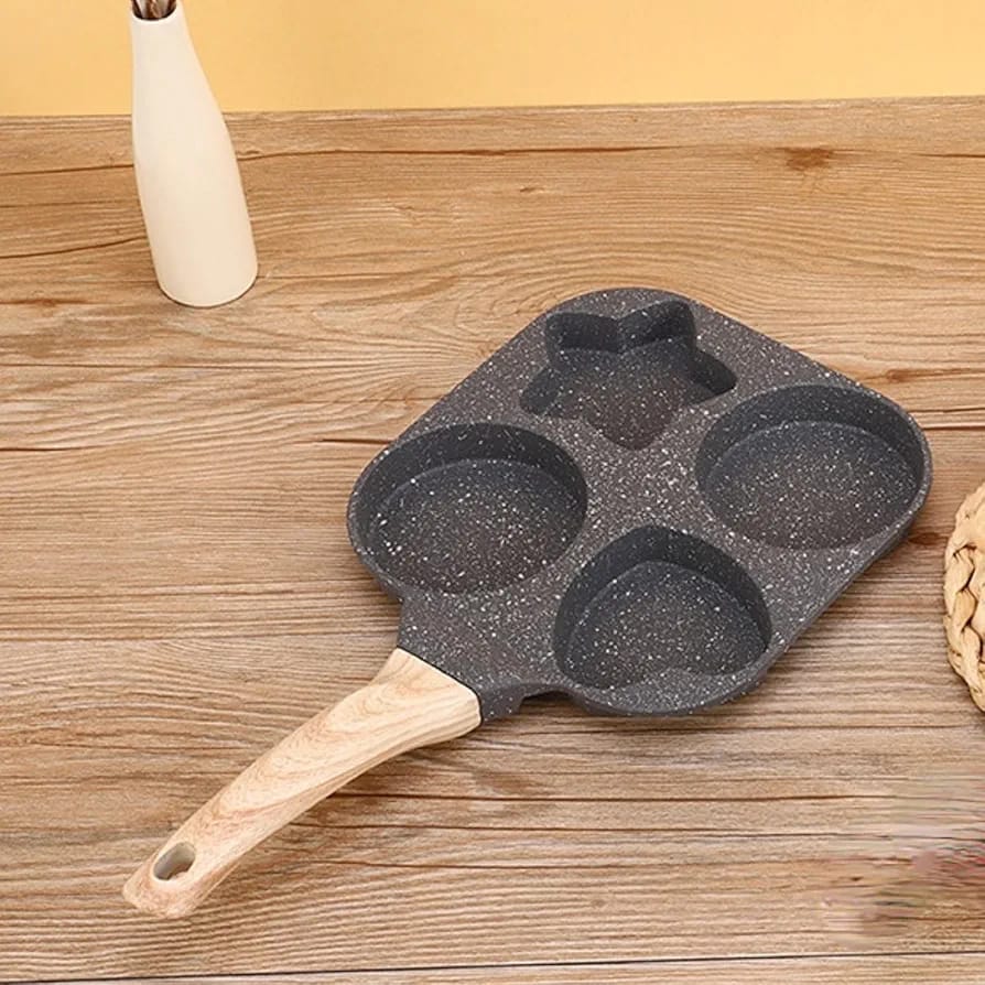 Non- Stick 4 Cup Egg Frying Pan, Kids Pancake Pan, 4 Hole Omelet Mold Non- Stick 4 Cup Egg Frying Pan, Kids Pancake Pan, 4 Hole Omelet Mold