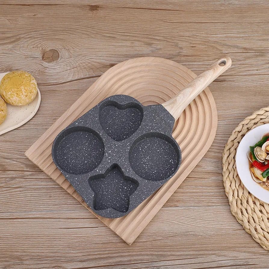 Non- Stick 4 Cup Egg Frying Pan, Kids Pancake Pan, 4 Hole Omelet Mold Non- Stick 4 Cup Egg Frying Pan, Kids Pancake Pan, 4 Hole Omelet Mold