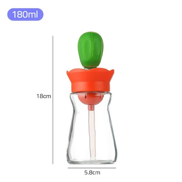 Oil Dispenser Spray Bottle with Silicone Brush green color.