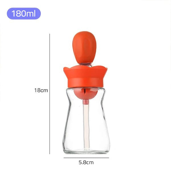 Oil Dispenser Spray Bottle with Silicone Brush brown in color.