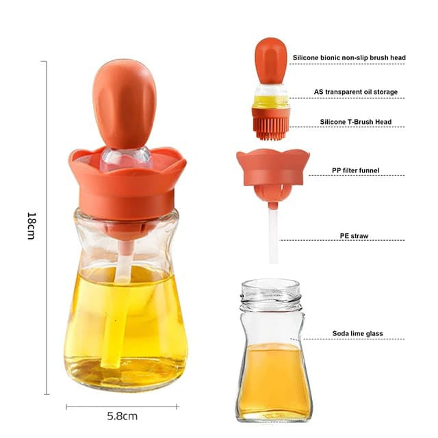 Material of Oil Dispenser Spray Bottle with Silicone Brush.
