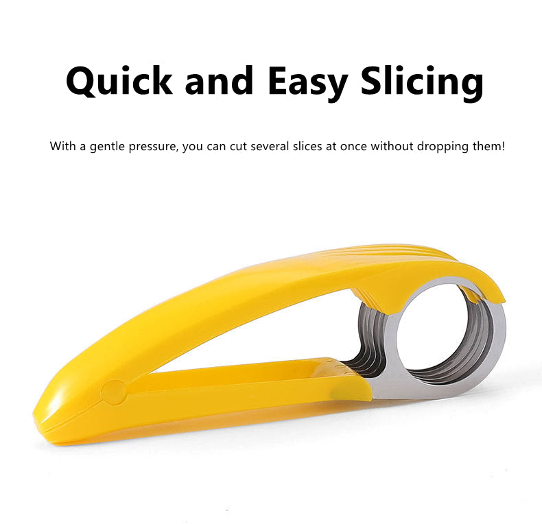Stainless Steel Banana Cutter Slicer in yellow color