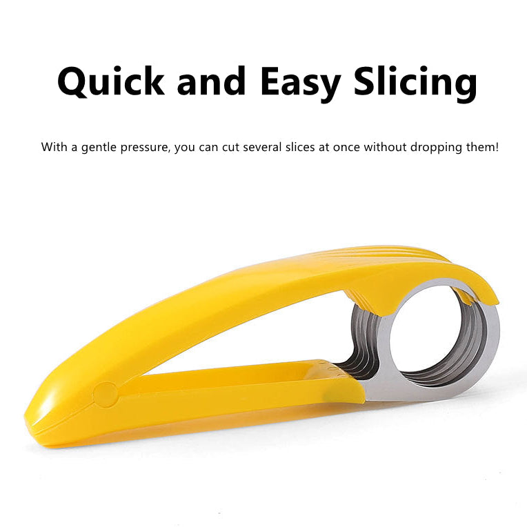 Stainless Steel Banana Cutter Slicer in yellow color