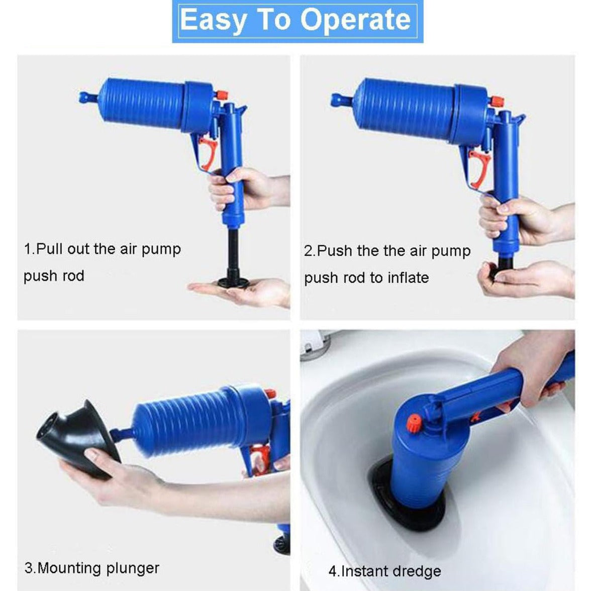 Operating Method Of Air Drain Blaster.
