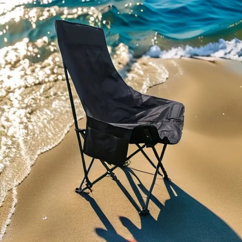 A Black Outdoor Camping Chair.