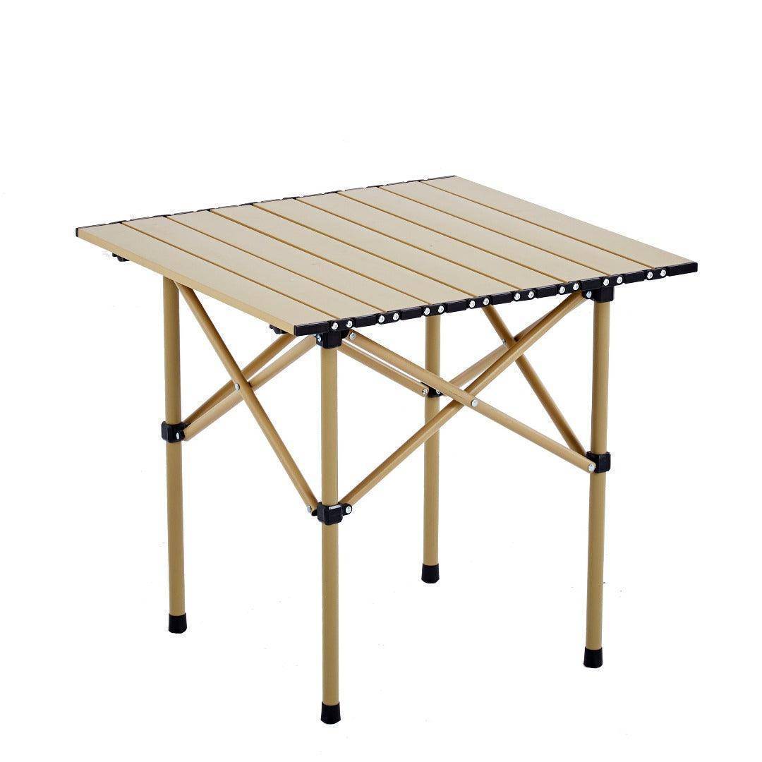 Table Of an Outdoor Folding Camping Table and Chair Set.