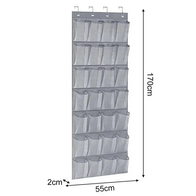 Over the Door Shoe Holder Rack 28 Pocket Closet Organizer Hanging S