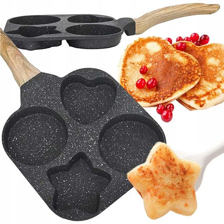 Non- Stick 4 Cup Egg Frying Pan, Kids Pancake Pan, 4 Hole Omelet Mold Non- Stick 4 Cup Egg Frying Pan, Kids Pancake Pan, 4 Hole Omelet Mold