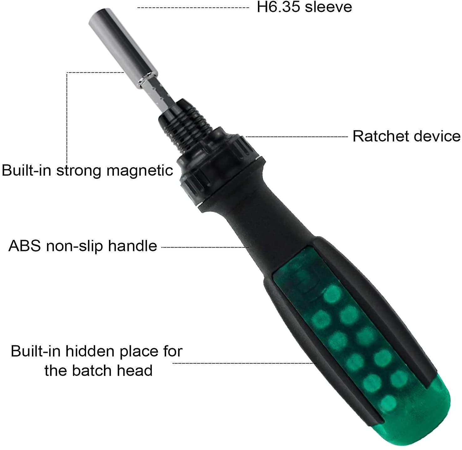 different parts of 10-in-1 Ratchet Screwdriver 