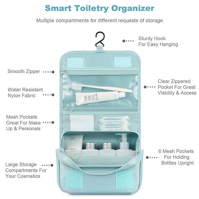 Parts Details Of Travel Toiletry Storage Bag.