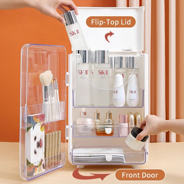 Multifunctional Makeup Storage Box, Cosmetic Cabinet Organizer Rack With Drawers For Desktop Multifunctional Makeup Storage Box, Cosmetic Cabinet Organizer Rack With Drawers For Desktop