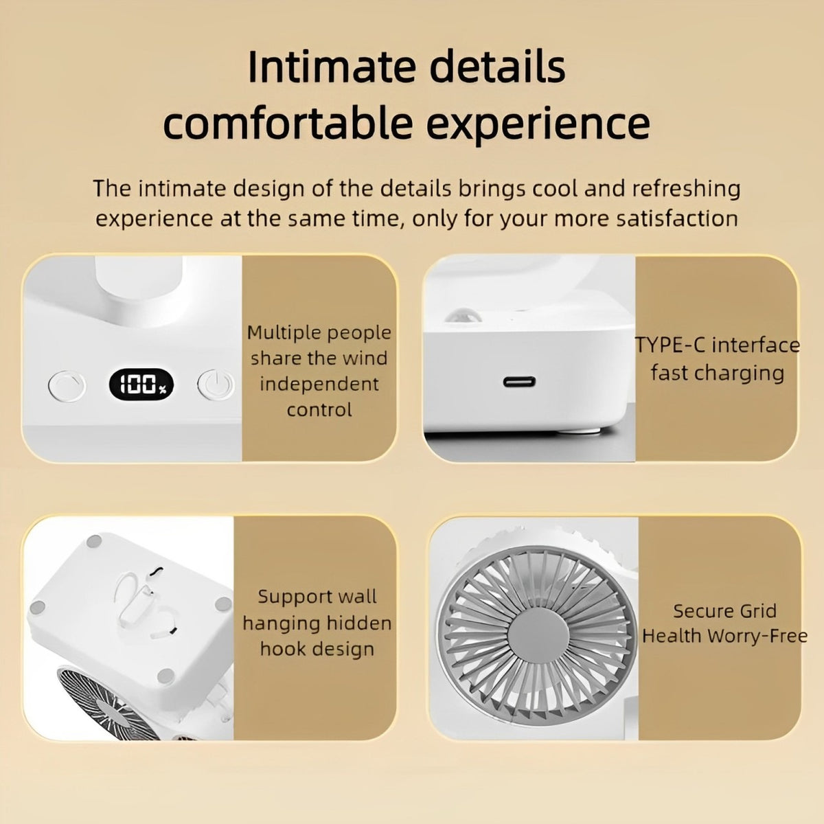 Parts Of Double Headed Desktop Wall Mounted Fan.