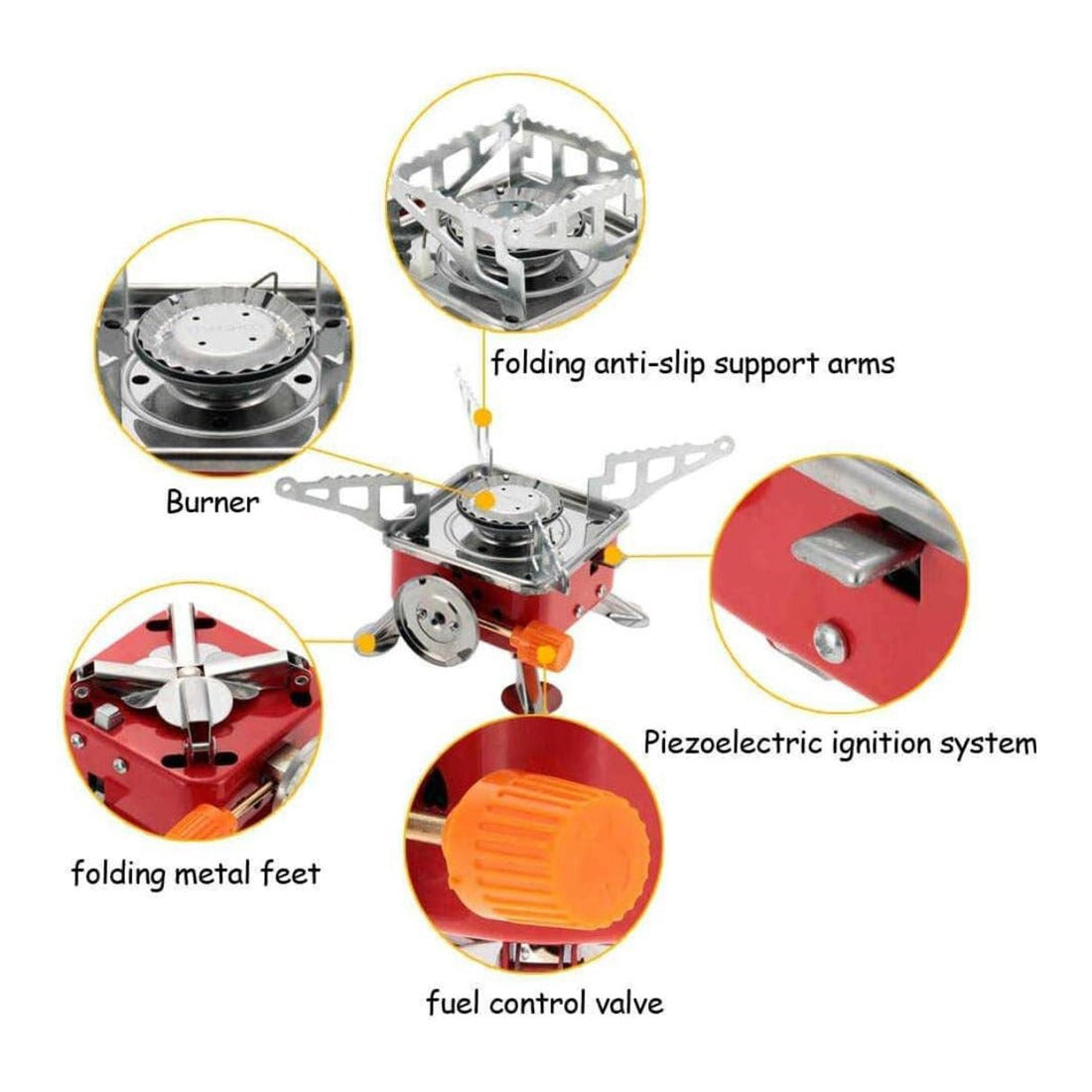 Parts Of Mini Camping Gas Stove.