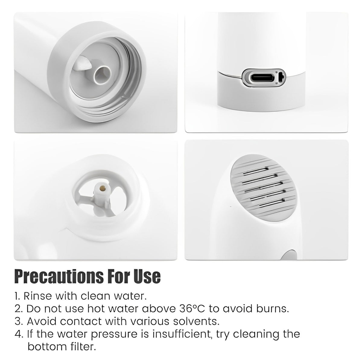 Parts Of Portable Electric Flushing Device.