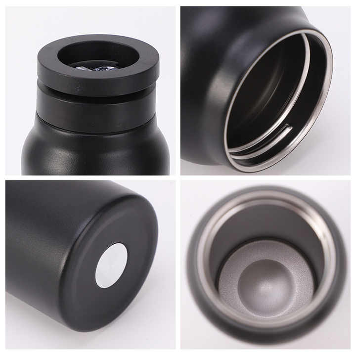 Parts Of Stainless Steel Vacuum Water Bottle With MagSafe Magnetic Phone Holder.