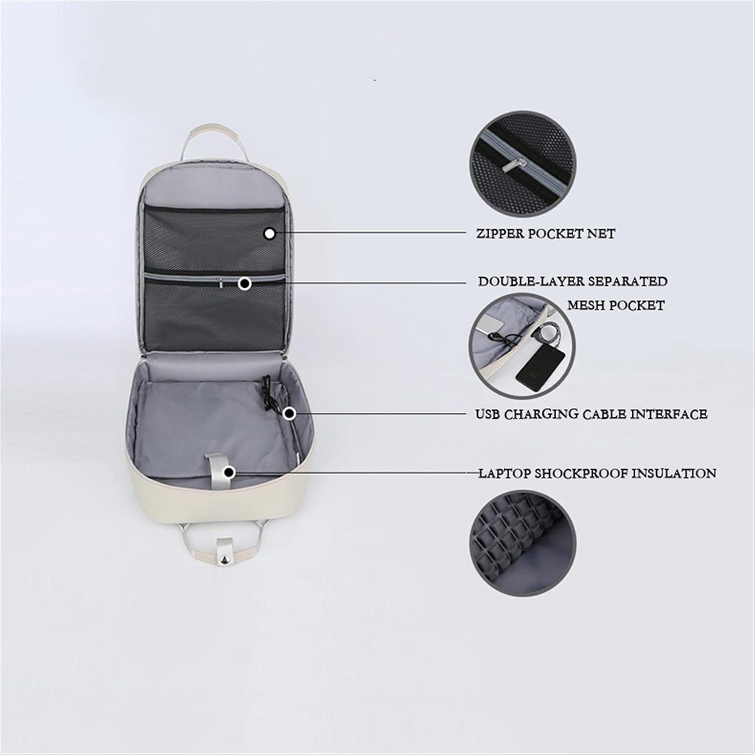 Parts Of Stylish  Laptop Backpack with USB Charging.