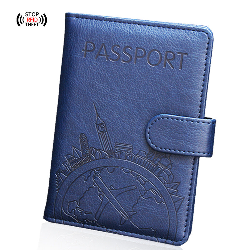 Blue RFID Blocking Travel Organizer Case.